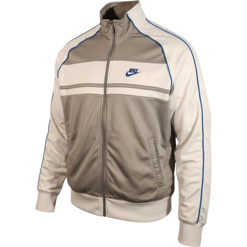 Vintage Nike Jacket Mens XL White Gray Track Full Zip Sportswear Y2K 274002-082